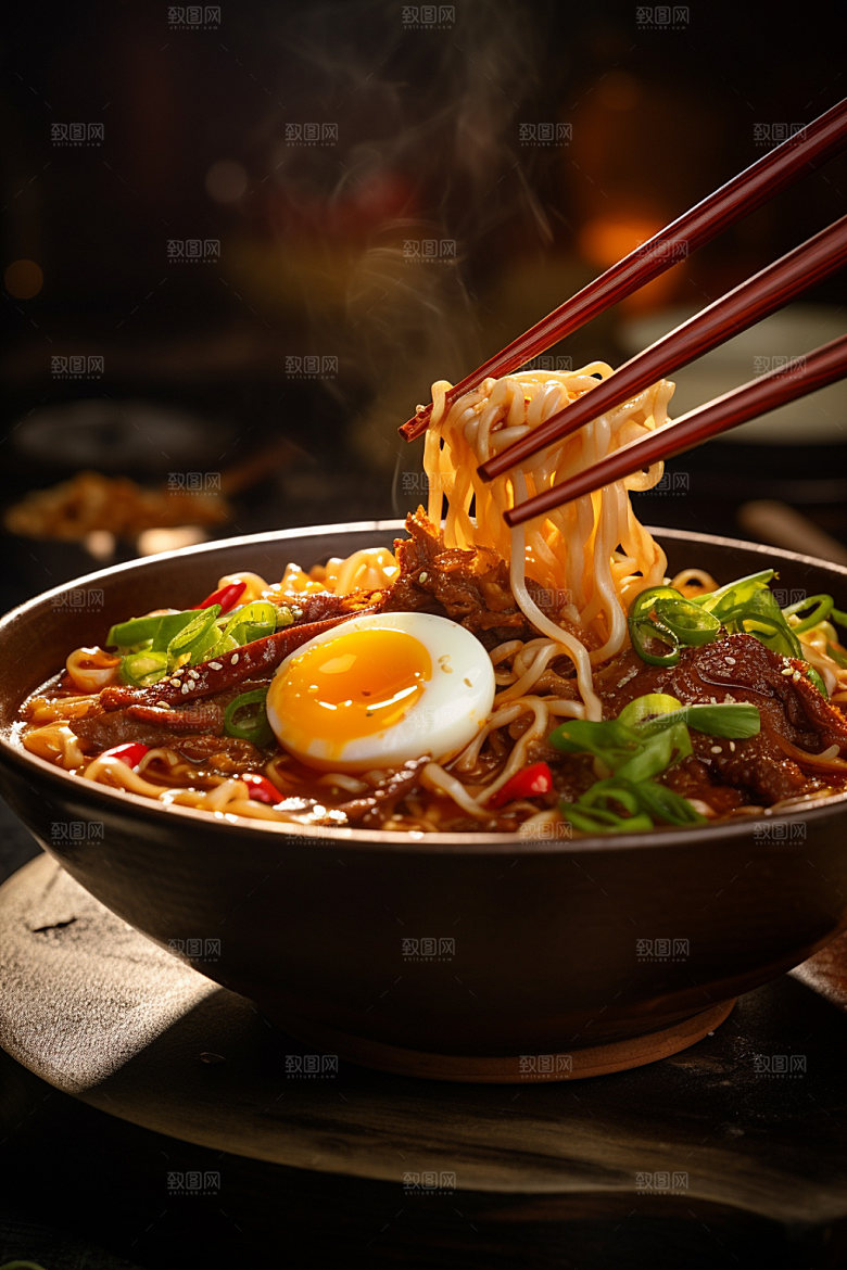 牛肉面美食摄影香气扑鼻矢量素材