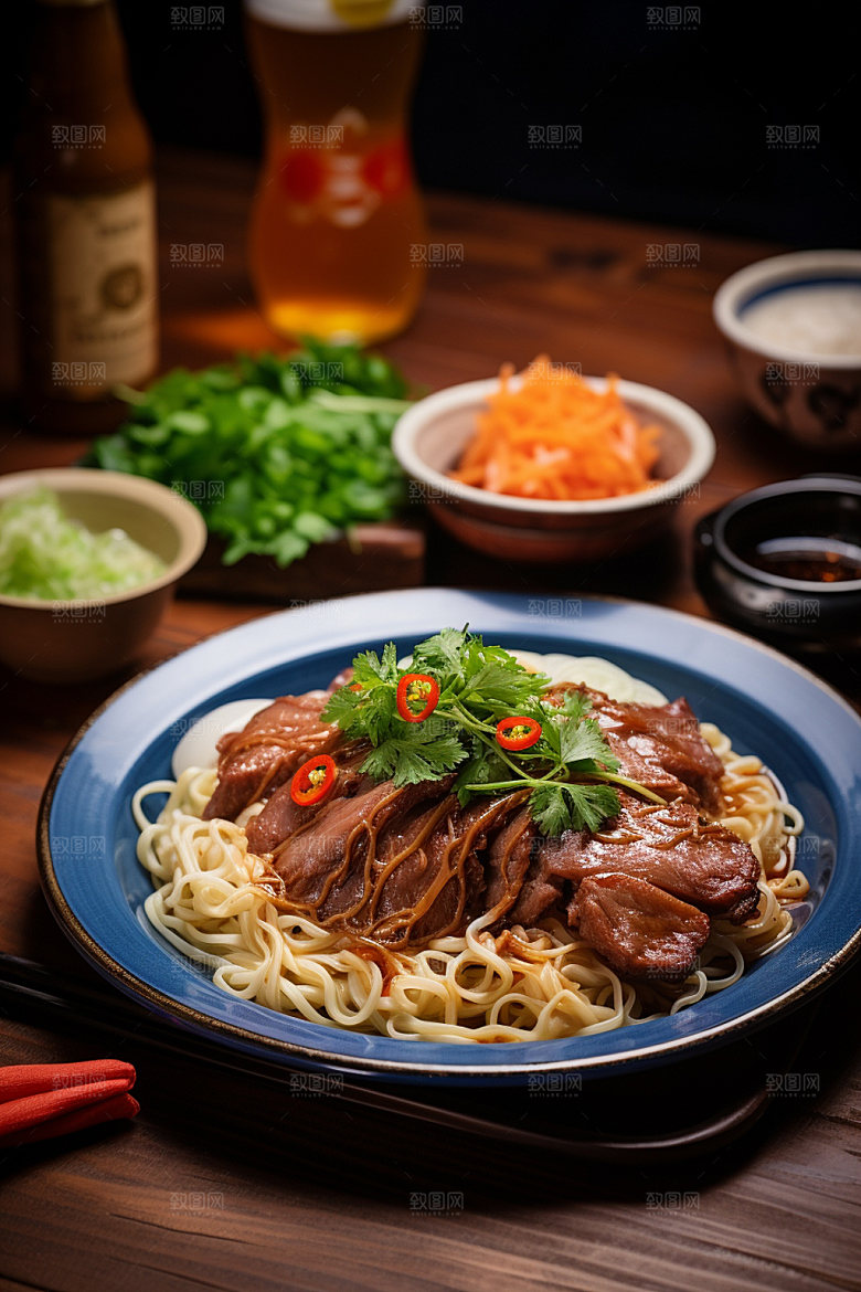 牛肉面美食摄影热腾腾矢量素材