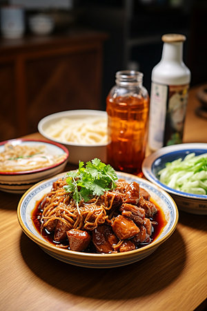 牛肉面美食摄影红烧牛肉面矢量素材