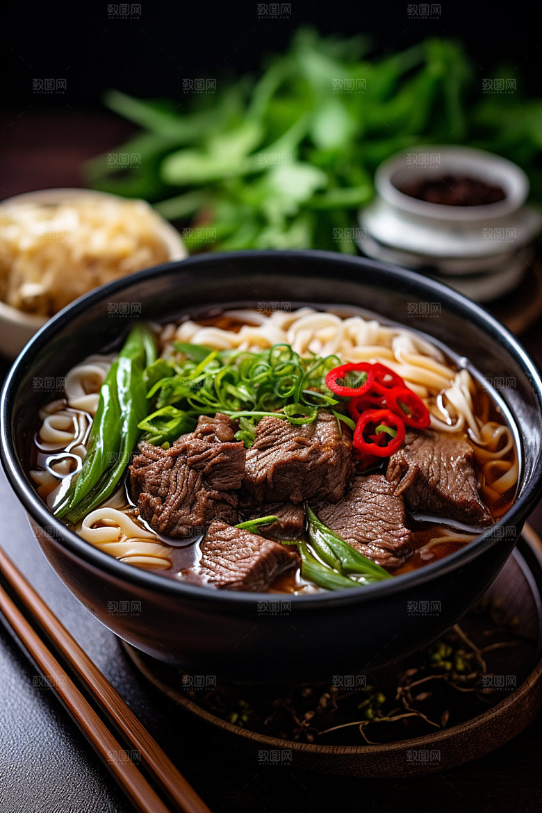牛肉面香气扑鼻红烧牛肉面矢量素材