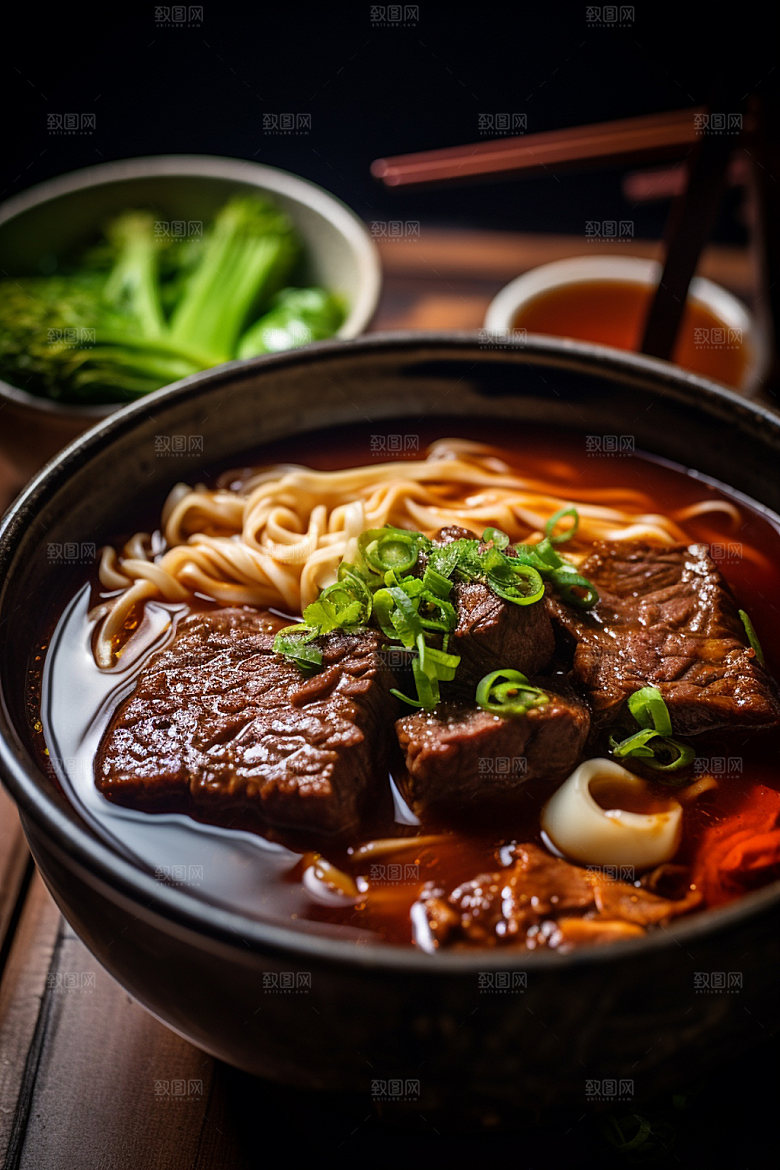 牛肉面热腾腾香气扑鼻矢量素材