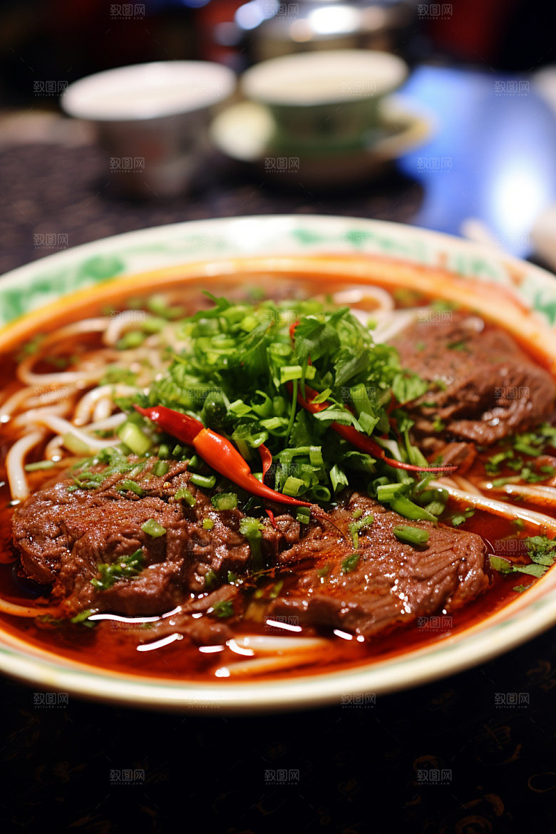牛肉面香气扑鼻美食摄影矢量素材