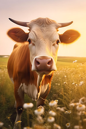 牛牧牛自然摄影图