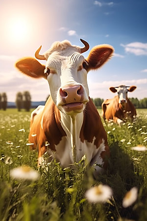 牛养殖家畜摄影图