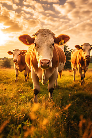 牛家畜放牛摄影图