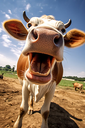 牛养牛放牧摄影图