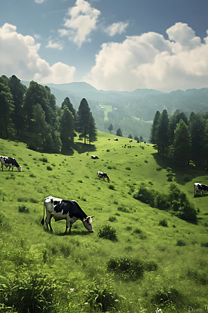 牛家畜哺乳动物摄影图