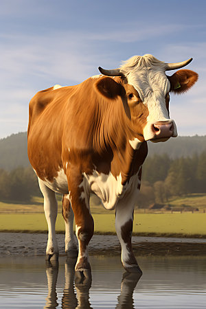 牛哺乳动物放牛摄影图