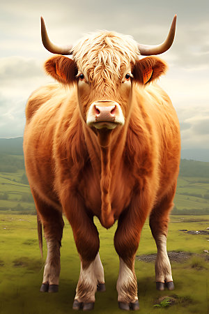 牛家畜放牧摄影图