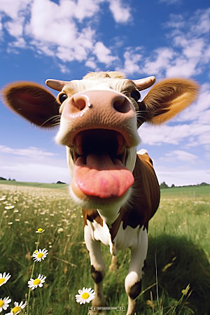 牛放牧养殖摄影图