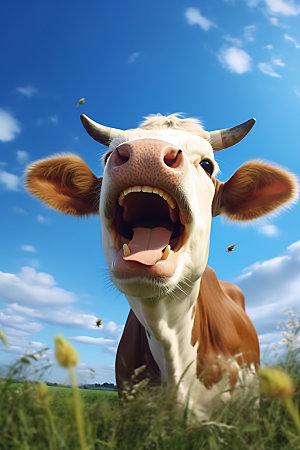 牛养殖养牛摄影图