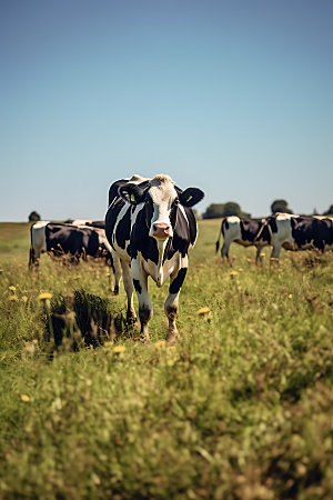 牛放牧牧牛摄影图