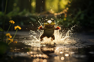 青蛙动物两栖动物摄影图