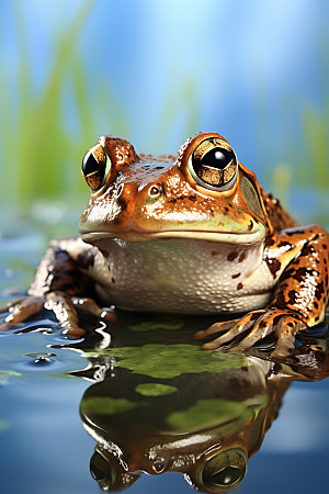 青蛙两栖动物爬宠摄影图