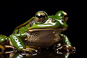 青蛙爬宠生态摄影图