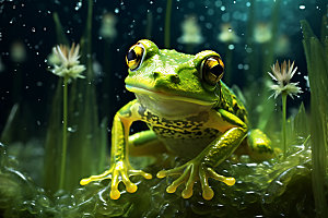 青蛙两栖动物自然摄影图