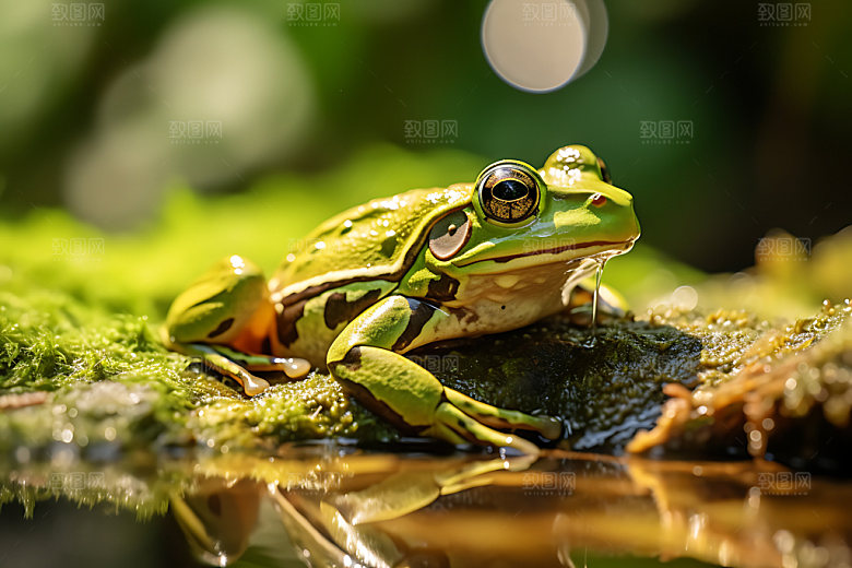 青蛙自然树蛙摄影图
