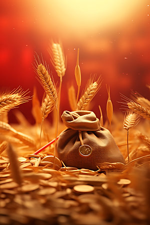 农民丰收设计小麦微缩模型