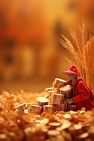 农民丰收小麦设计微缩模型