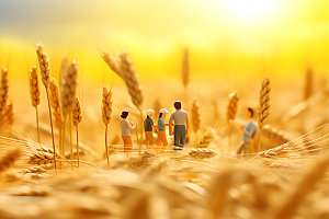 农民丰收小麦设计微缩模型