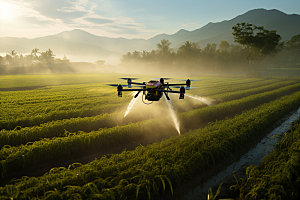 农业无人机科研助农摄影图