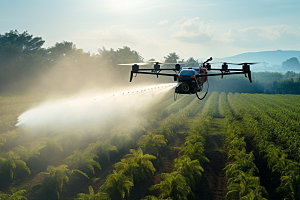 农业无人机驱虫灌溉摄影图