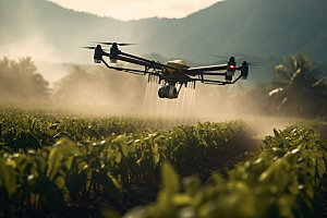 农业无人机科技助农摄影图