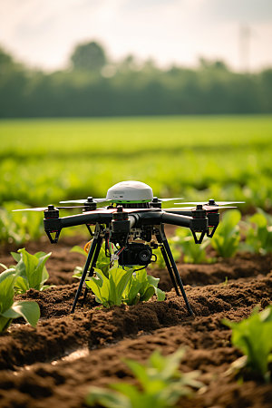 农业无人机科研驱虫摄影图