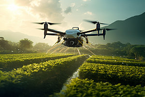 农业无人机高清助农摄影图