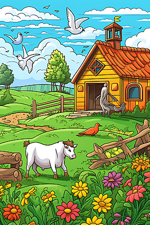 农场艺术农业插画