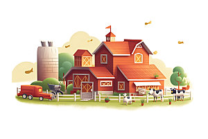 农场农业清新插画