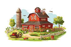 农场农业自然插画
