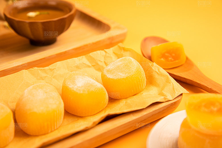 糯米糍美食糖果子摄影图