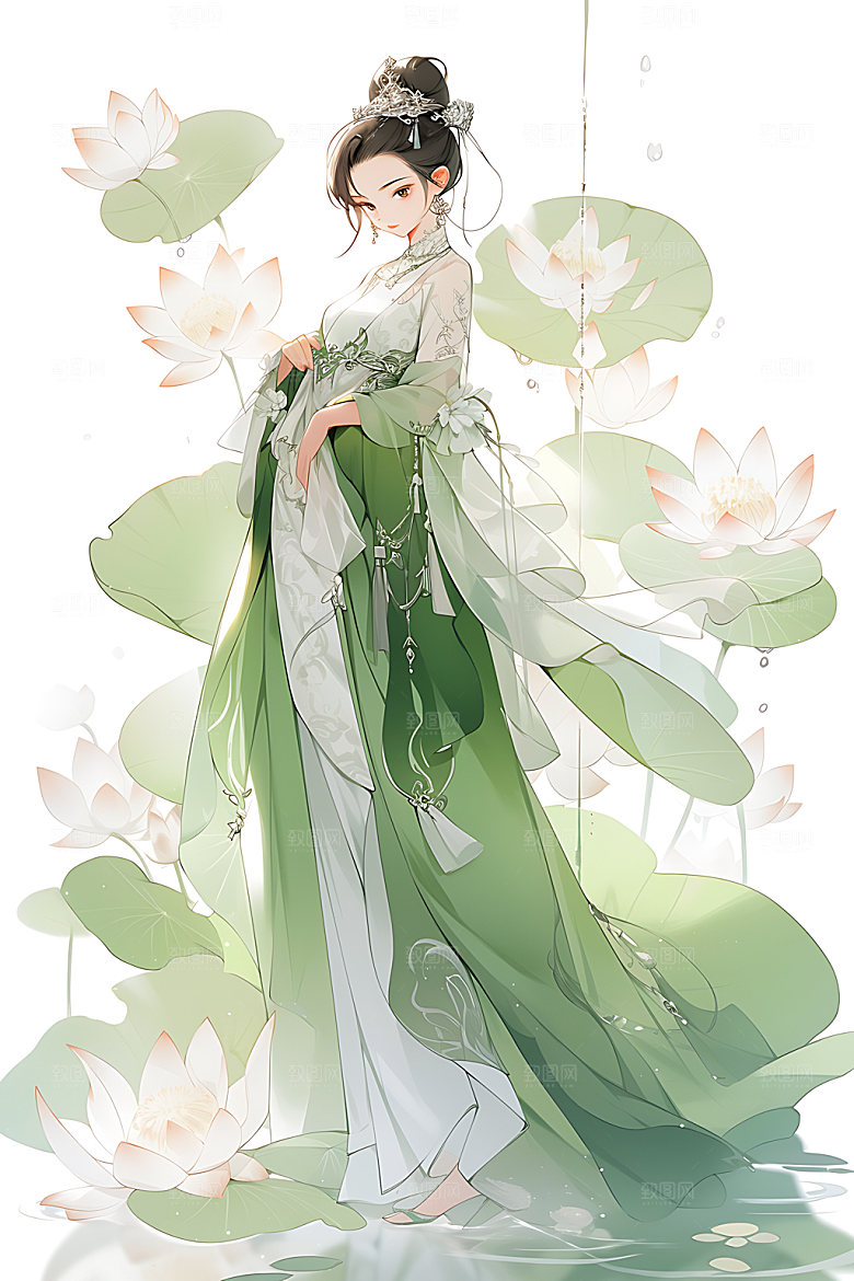 古风少女唯美中国风插画