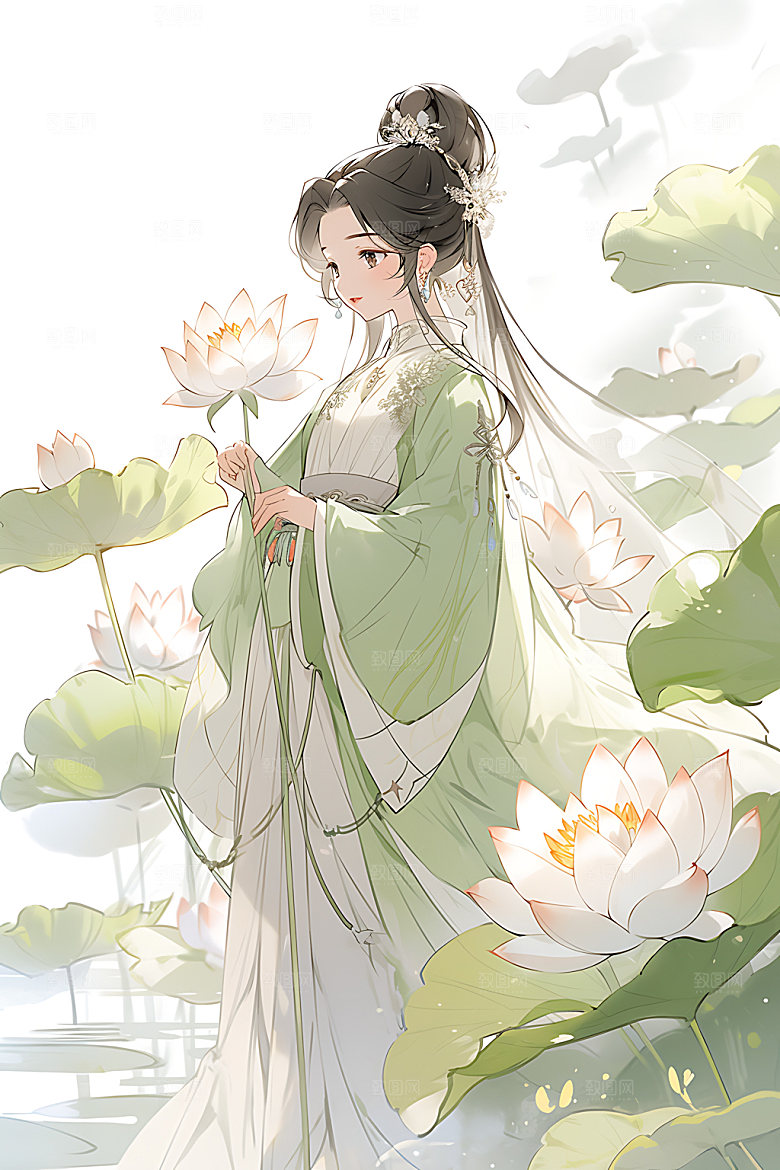 古风少女唯美中国风插画