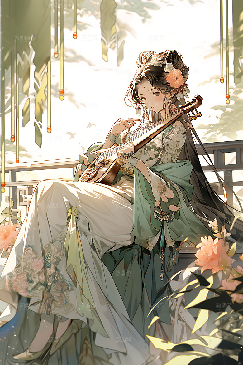 古风少女唯美人物插画