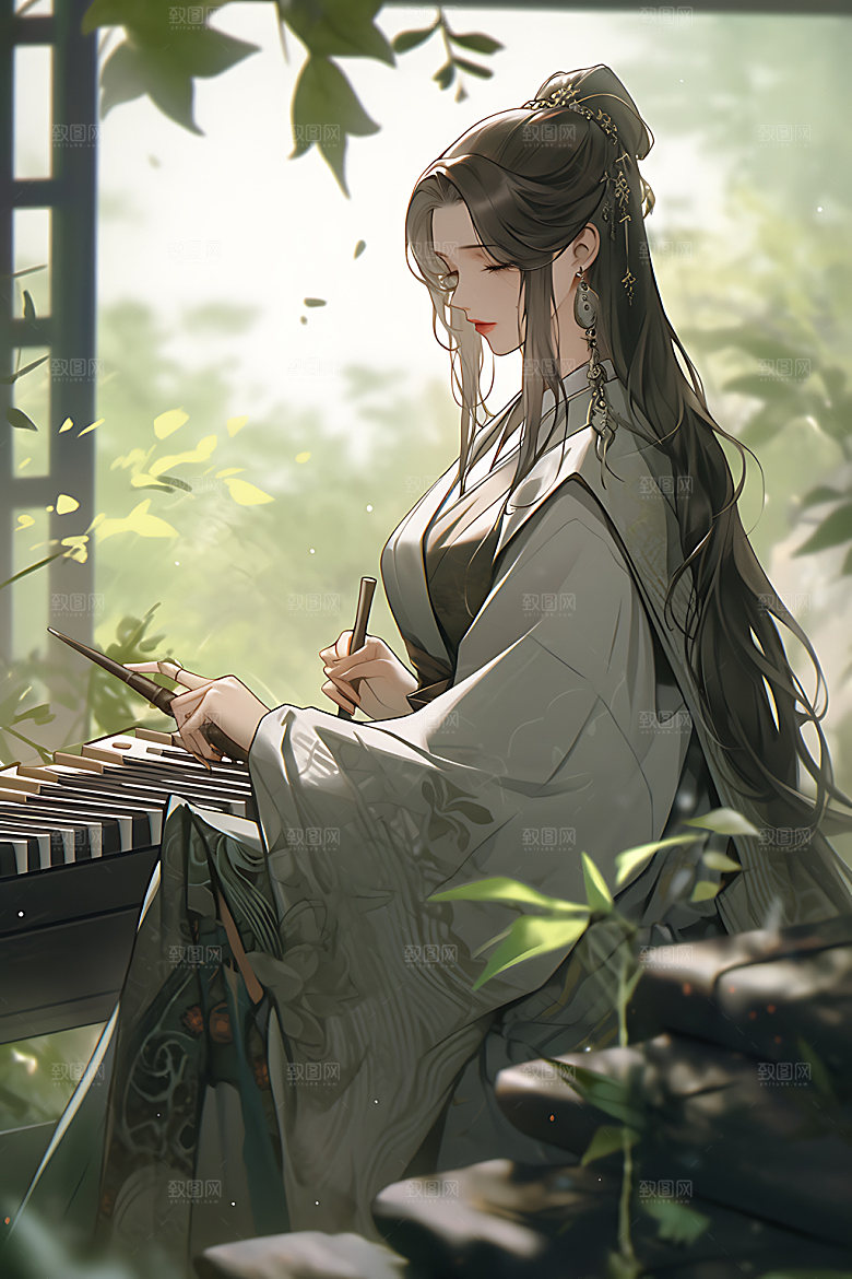 古风少女唯美人物插画
