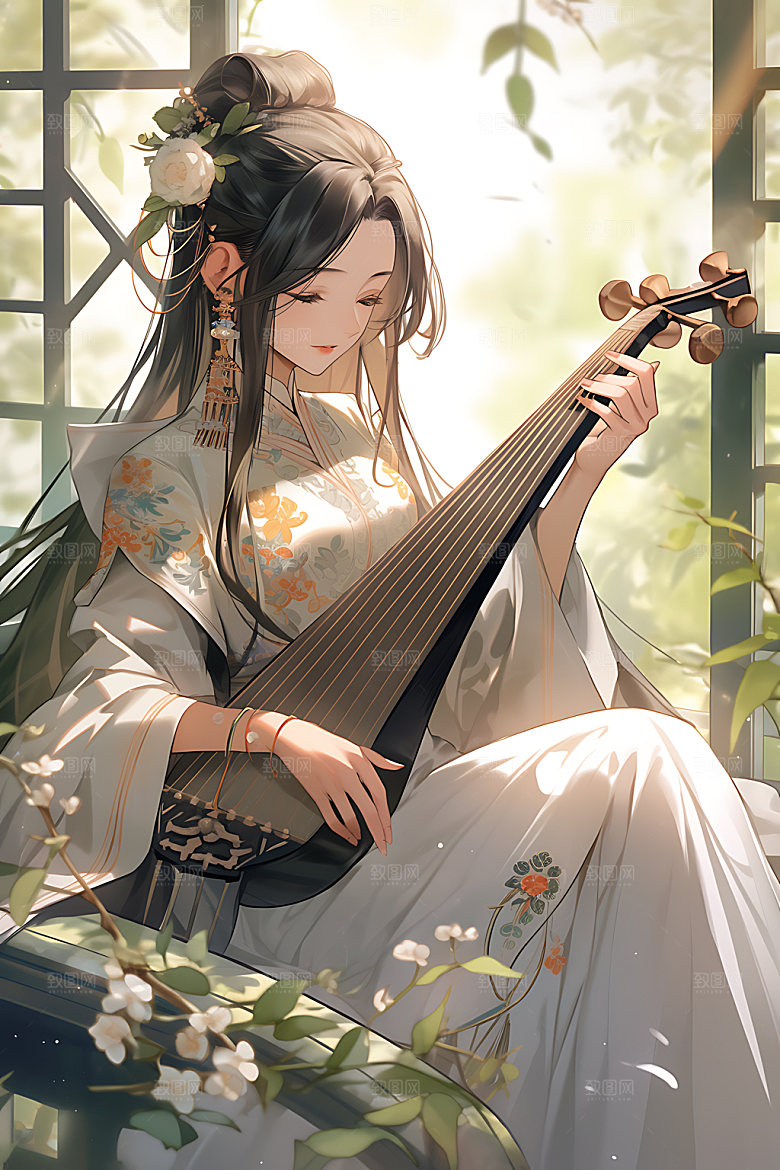 古风少女唯美中国风插画