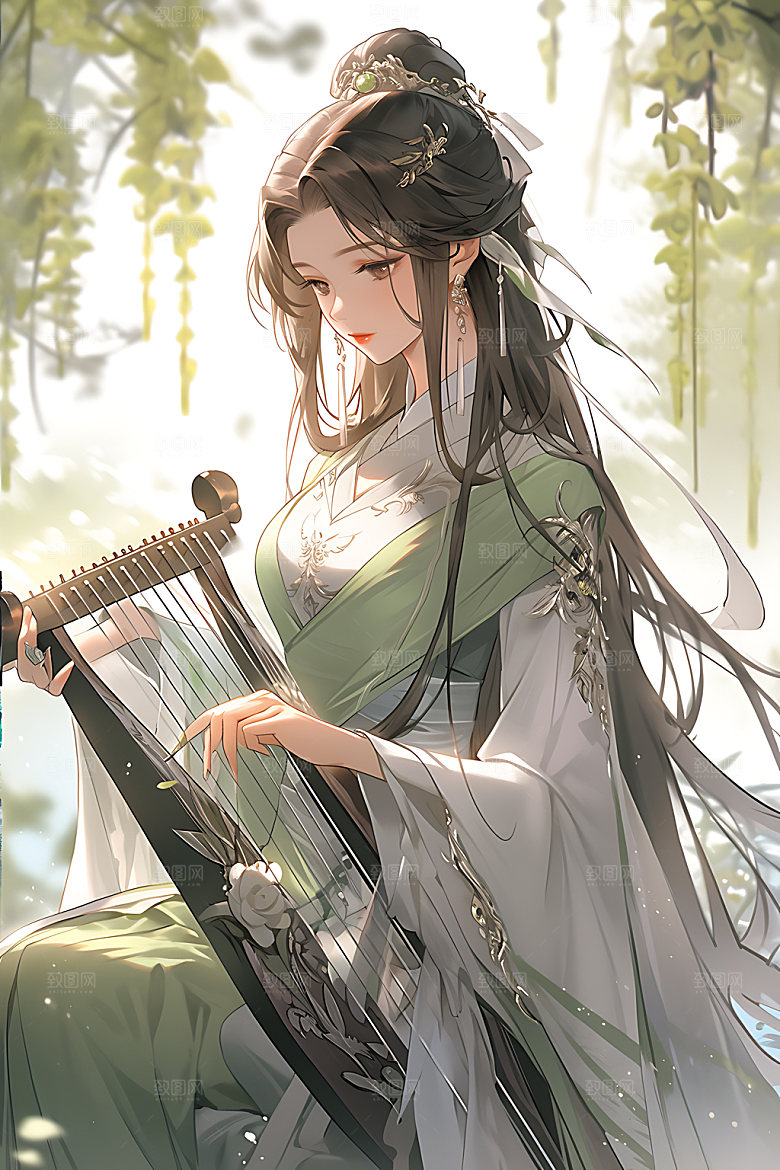 古风少女唯美中国风插画