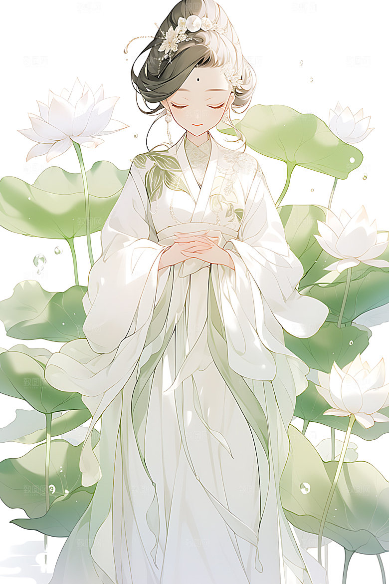 古风少女中国风唯美插画