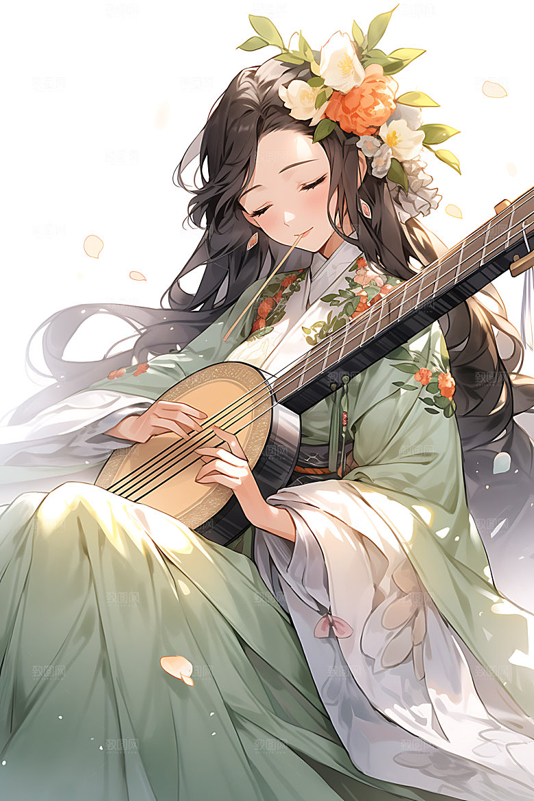 古风少女晕染女孩插画