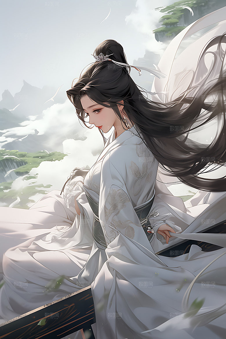 古风少女女孩人物插画