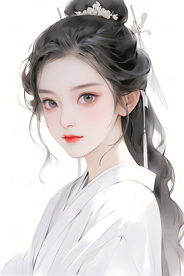 古风少女人物中式插画