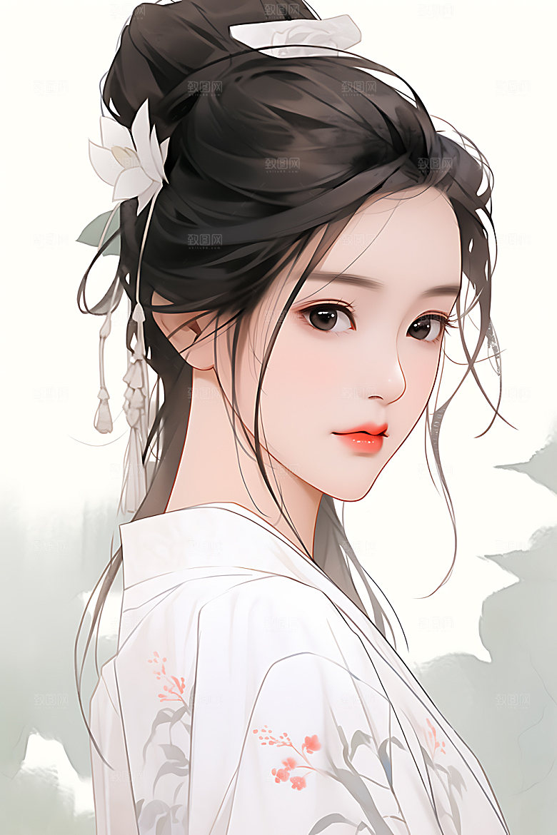 古风少女女孩人物插画