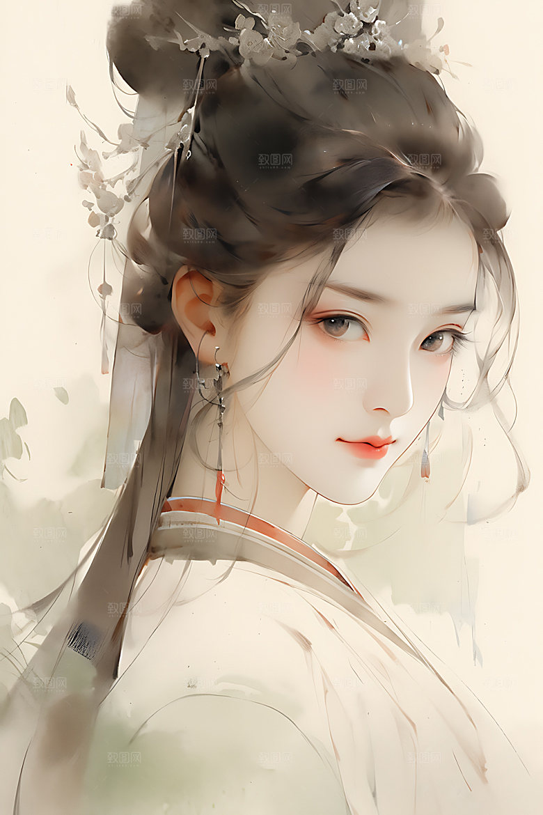 古风少女女孩中式插画