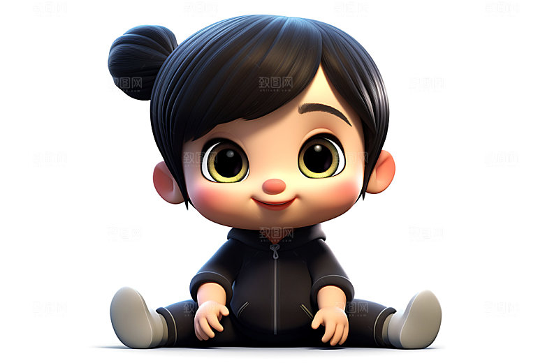 女宝宝童趣婴儿人物形象