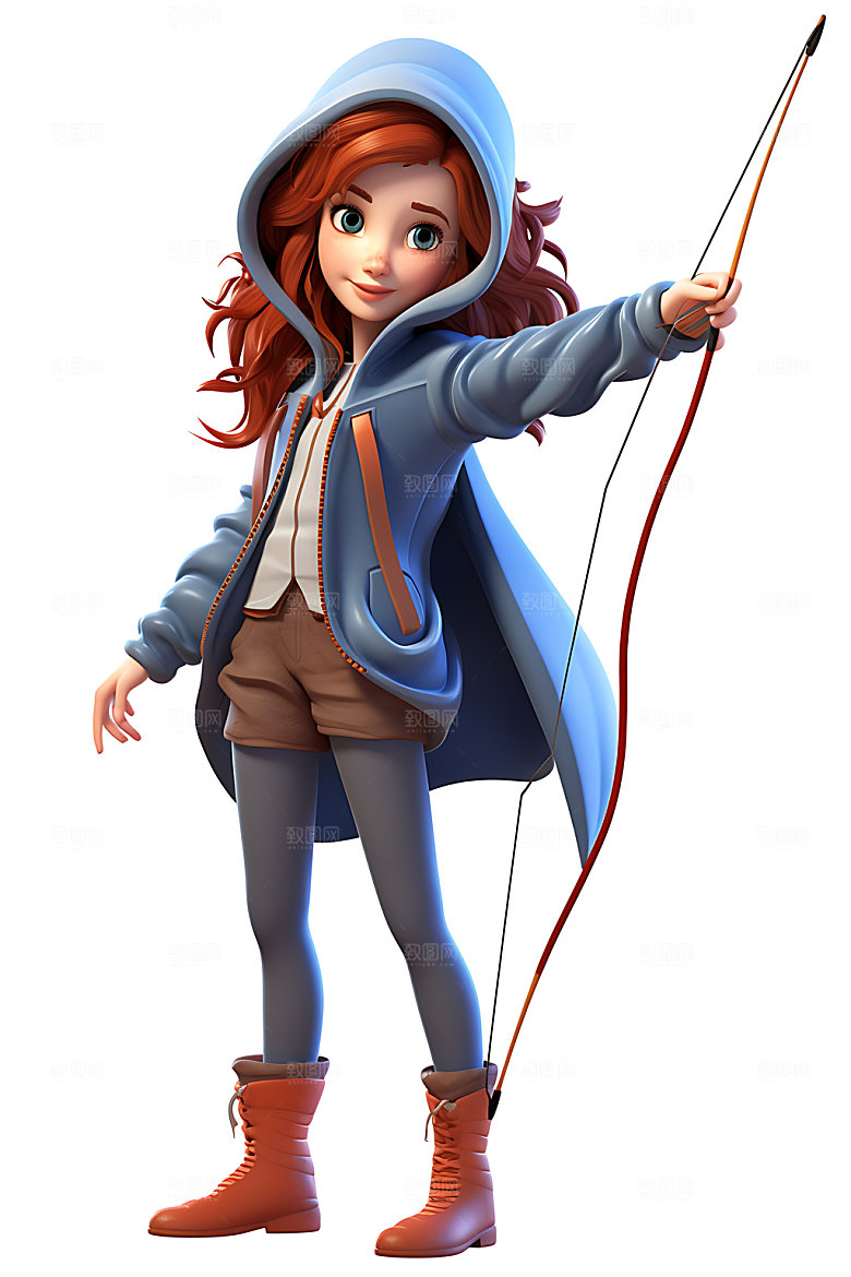 女运动员3D卡通模型