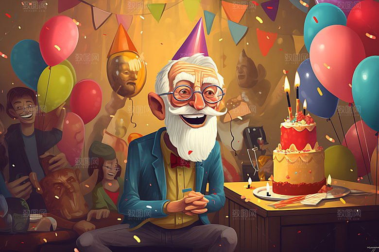 生日派对庆祝聚会插画