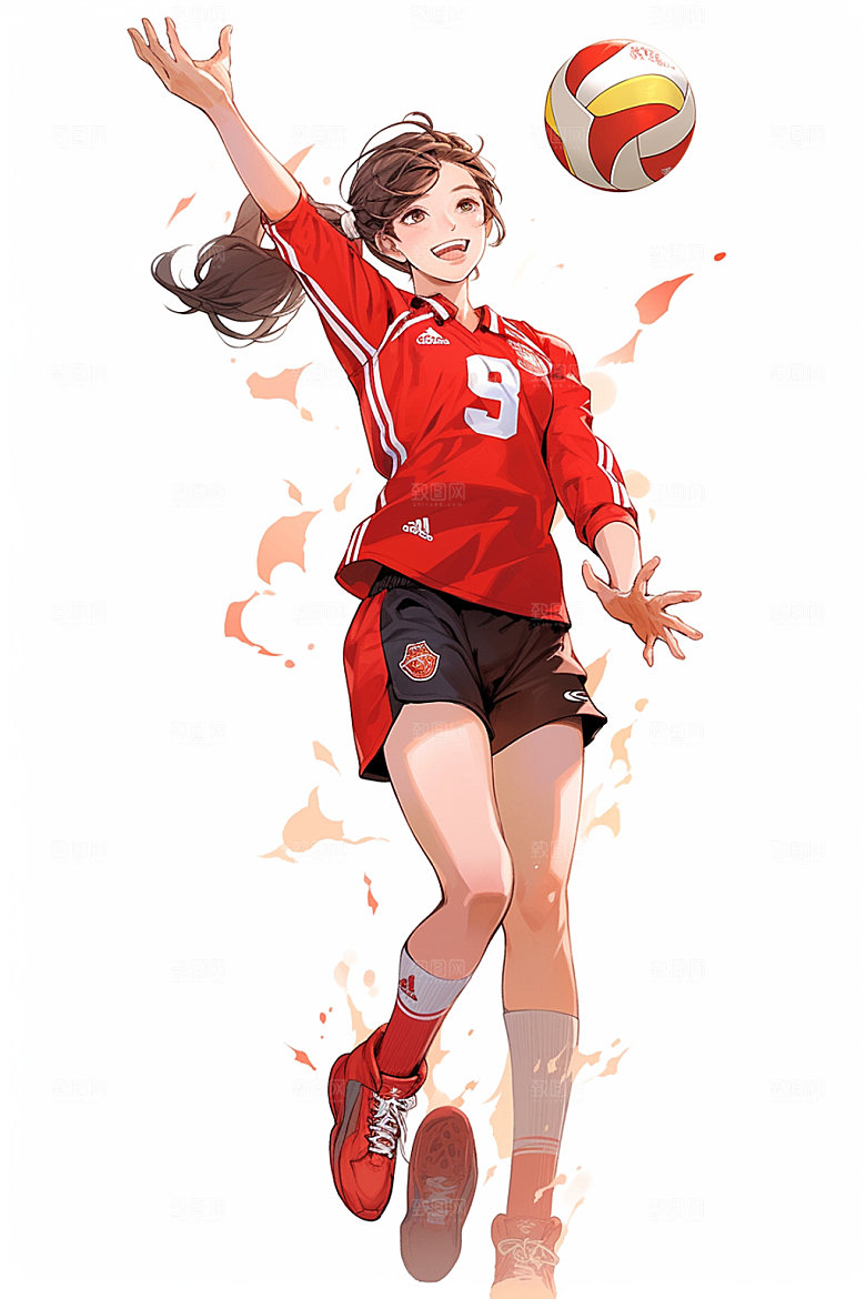 排球少女高清锻炼插画