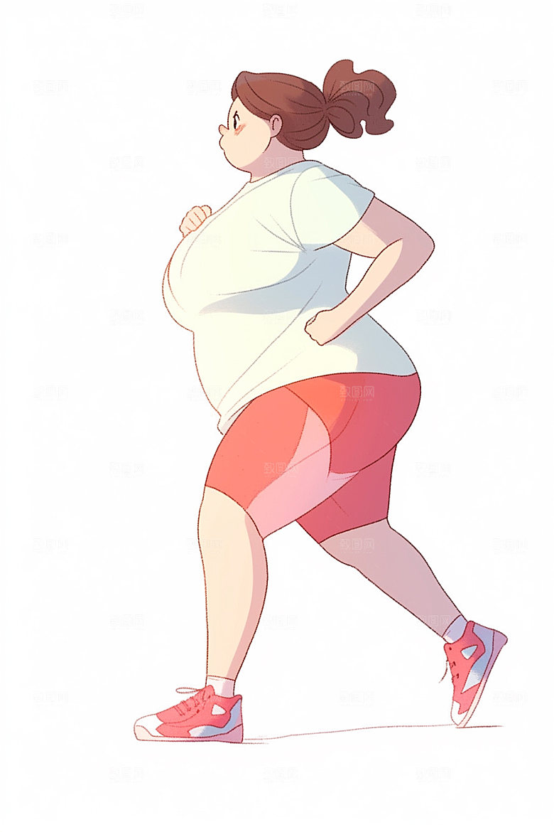 趣味减肥减脂瘦身插画